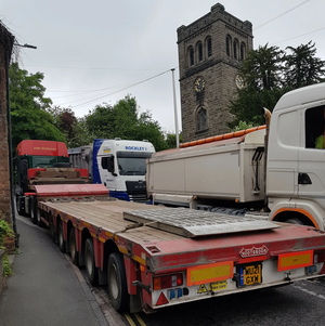 HGV mounting pavement