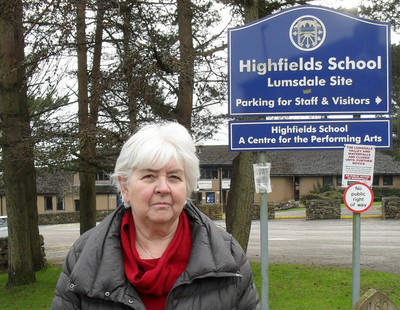 Sue Burfoot outside Highfields