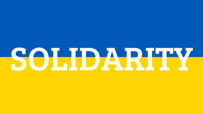 Solidarity on blue yellow background