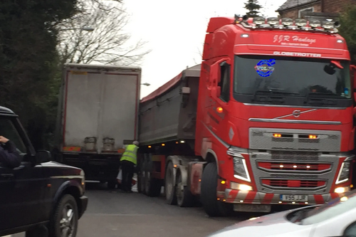 Lorries stuck on A515