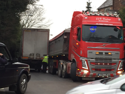 Lorries stuck on A515