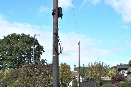 Telegraph poles in Mooredge Close Matlock